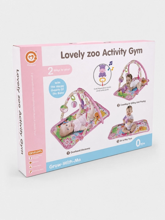 Rivojlantiruvchi gilamcha Lovely zoo Activity Gym musiqa bilan, 0m+
