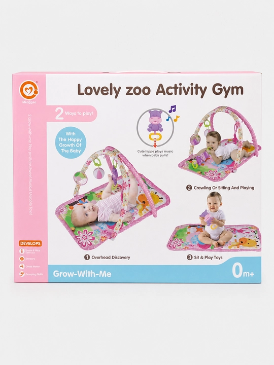 Rivojlantiruvchi gilamcha Lovely zoo Activity Gym musiqa bilan, 0m+
