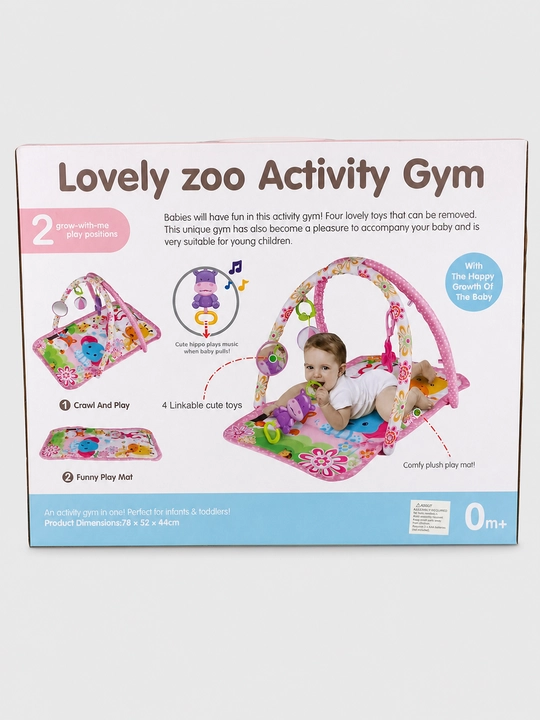 Rivojlantiruvchi gilamcha Lovely zoo Activity Gym musiqa bilan, 0m+