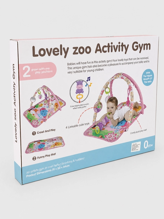 Rivojlantiruvchi gilamcha Lovely zoo Activity Gym musiqa bilan, 0m+