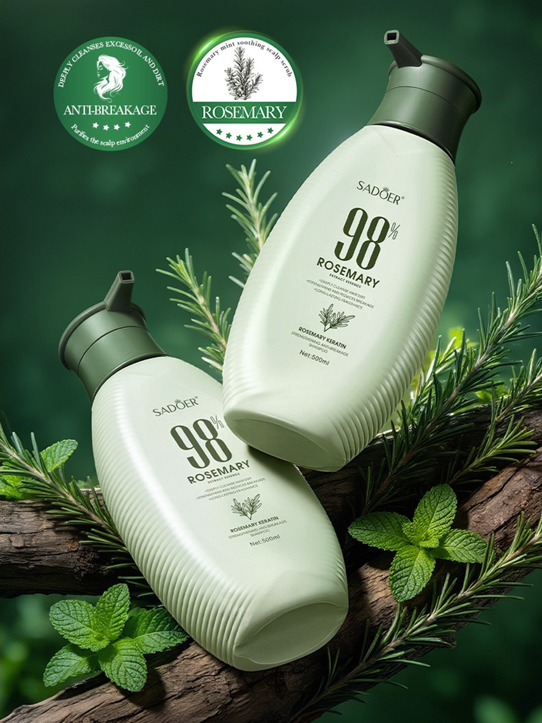 Keratin, zaytun moyi, rozmarin va avokado qo‘shilgan silliqlovchi shampun, 500 ml
