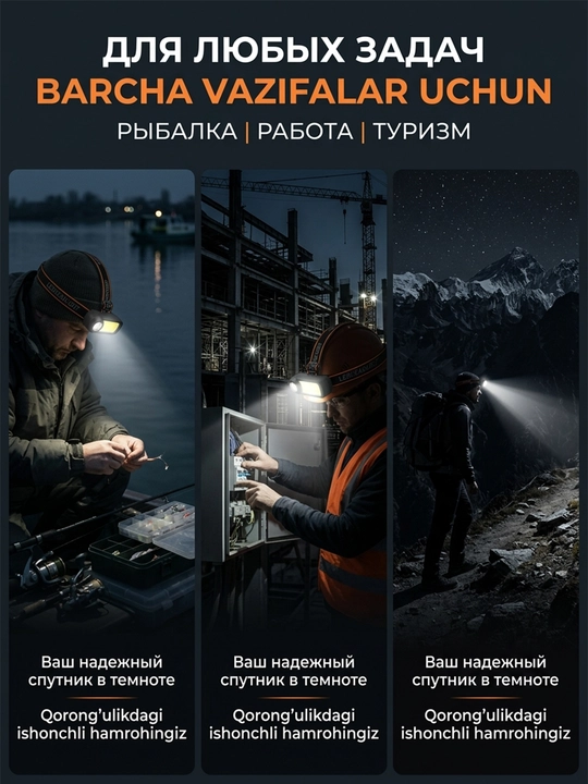 LED chirog'i - quvvat banki funktsiyasi, yorqin yorug'lik, USB orqali zaryadlash