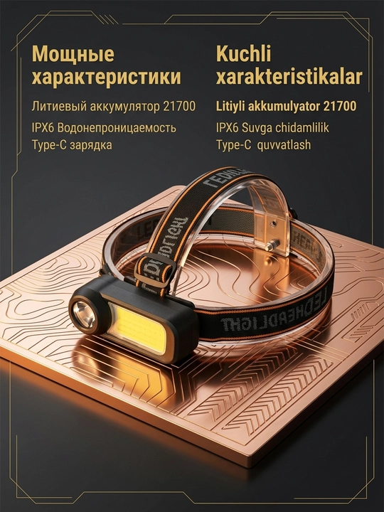 LED chirog'i - quvvat banki funktsiyasi, yorqin yorug'lik, USB orqali zaryadlash