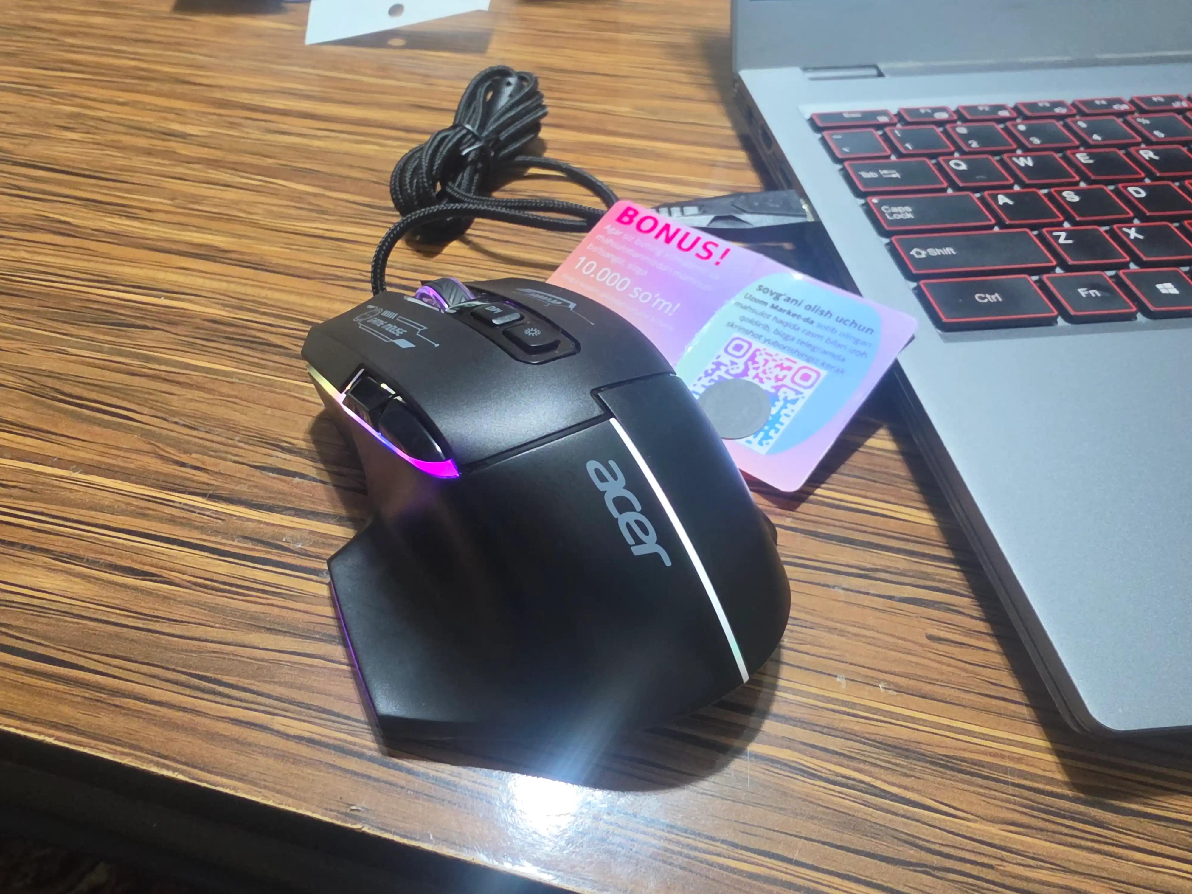 Игровая мышь Acer OMW950 RGB 7200 DPI — точность, скорость и полный контроль