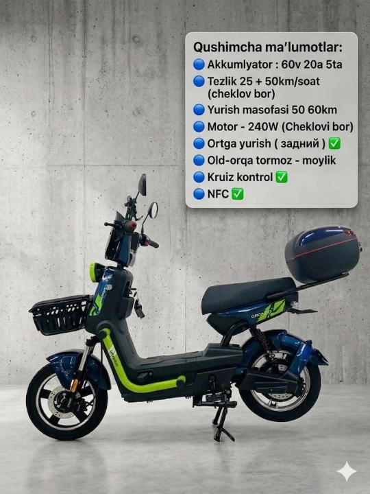 Model: XBW 60V 20Ah DRONGO ELEKTRO SKUTER