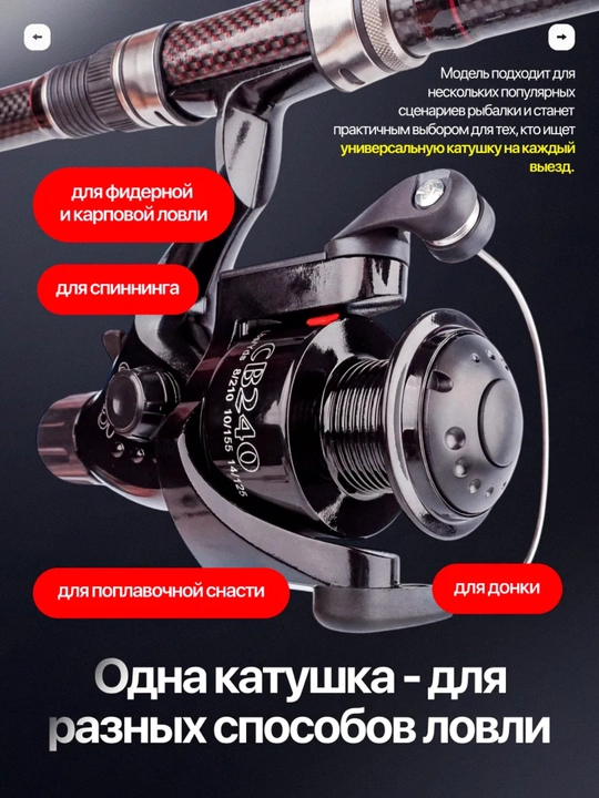 Spinning uchun g‘altak, baliq ovlash uchun, fiderli kobra