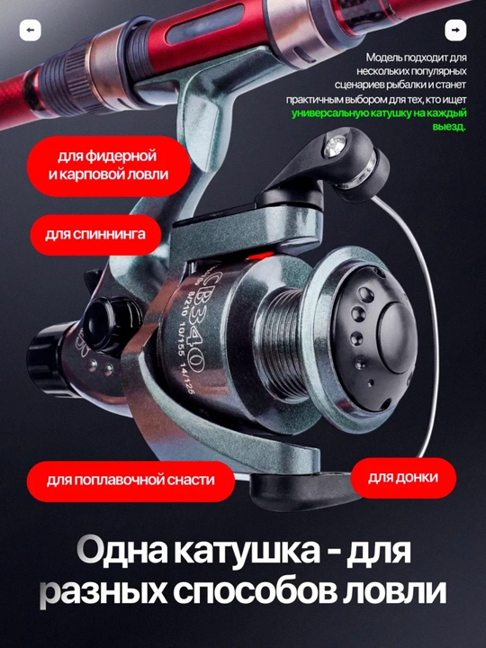 Spinning uchun g‘altak, baliq ovlash uchun, fiderli kobra