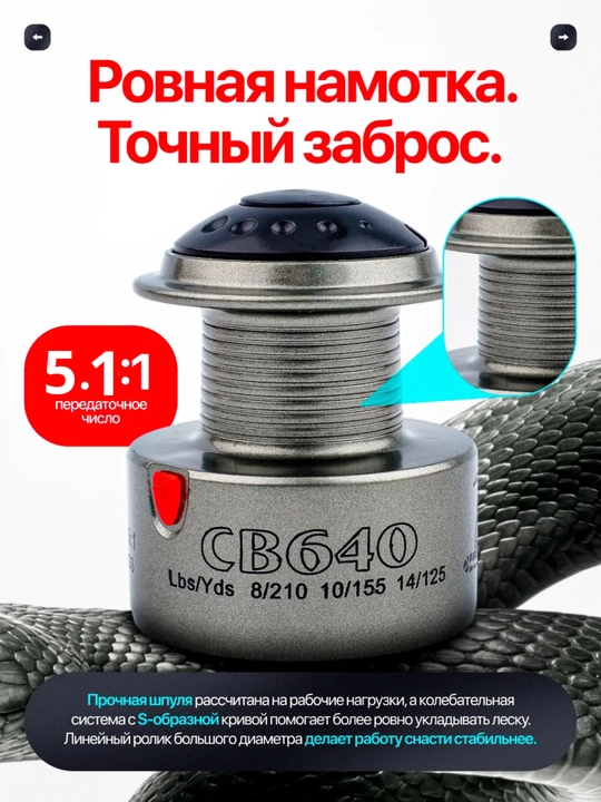 Катушка для спиннинга, для рыбалки, кобра фидерная