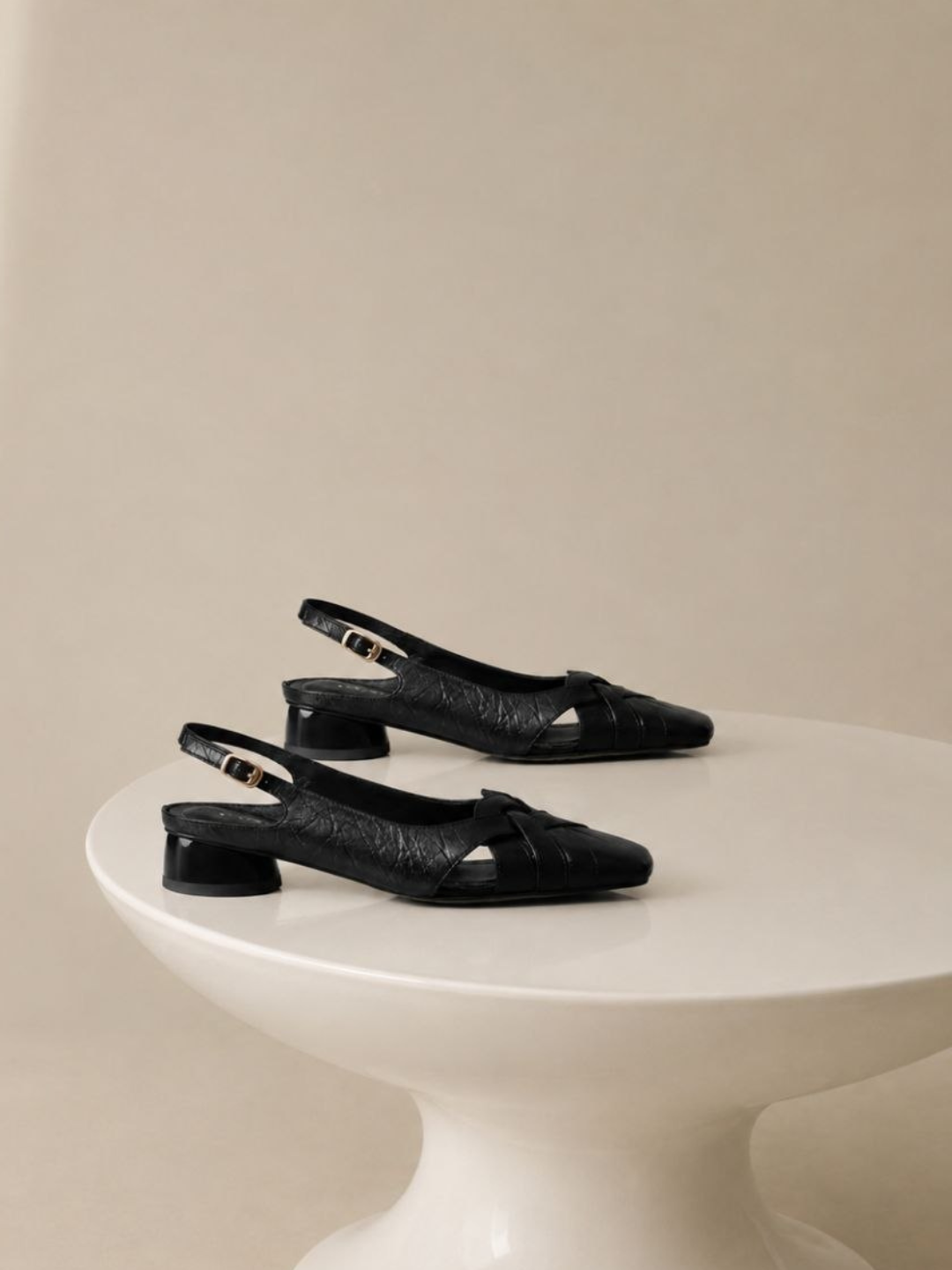 Женские туфли slingback, классическая и сетчатая модель - 