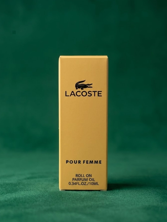 Ayollar uchun yog'li parfyum Lacoste Pour Femme, rolikli, uzoq vaqt saqlanadigan atir, moyli atir, 10 ml
