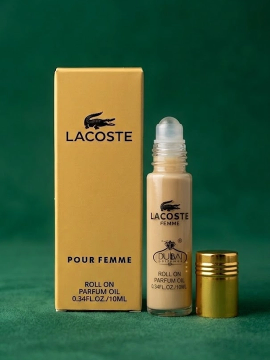 Ayollar uchun yog'li parfyum Lacoste Pour Femme, rolikli, uzoq vaqt saqlanadigan atir, moyli atir, 10 ml
