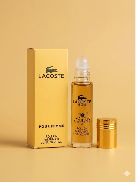 Ayollar uchun yog'li parfyum Lacoste Pour Femme, rolikli, uzoq vaqt saqlanadigan atir, moyli atir, 10 ml