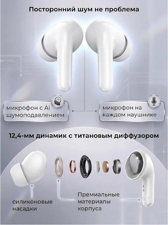 Беспроводные наушники Redmi Buds 8 Lite для iPhone и Android