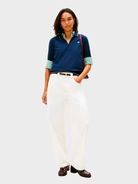 Tommy Hilfiger Polo TH SCRIPT LYOCELL ZIP SS POLO WW0WW47853 - 