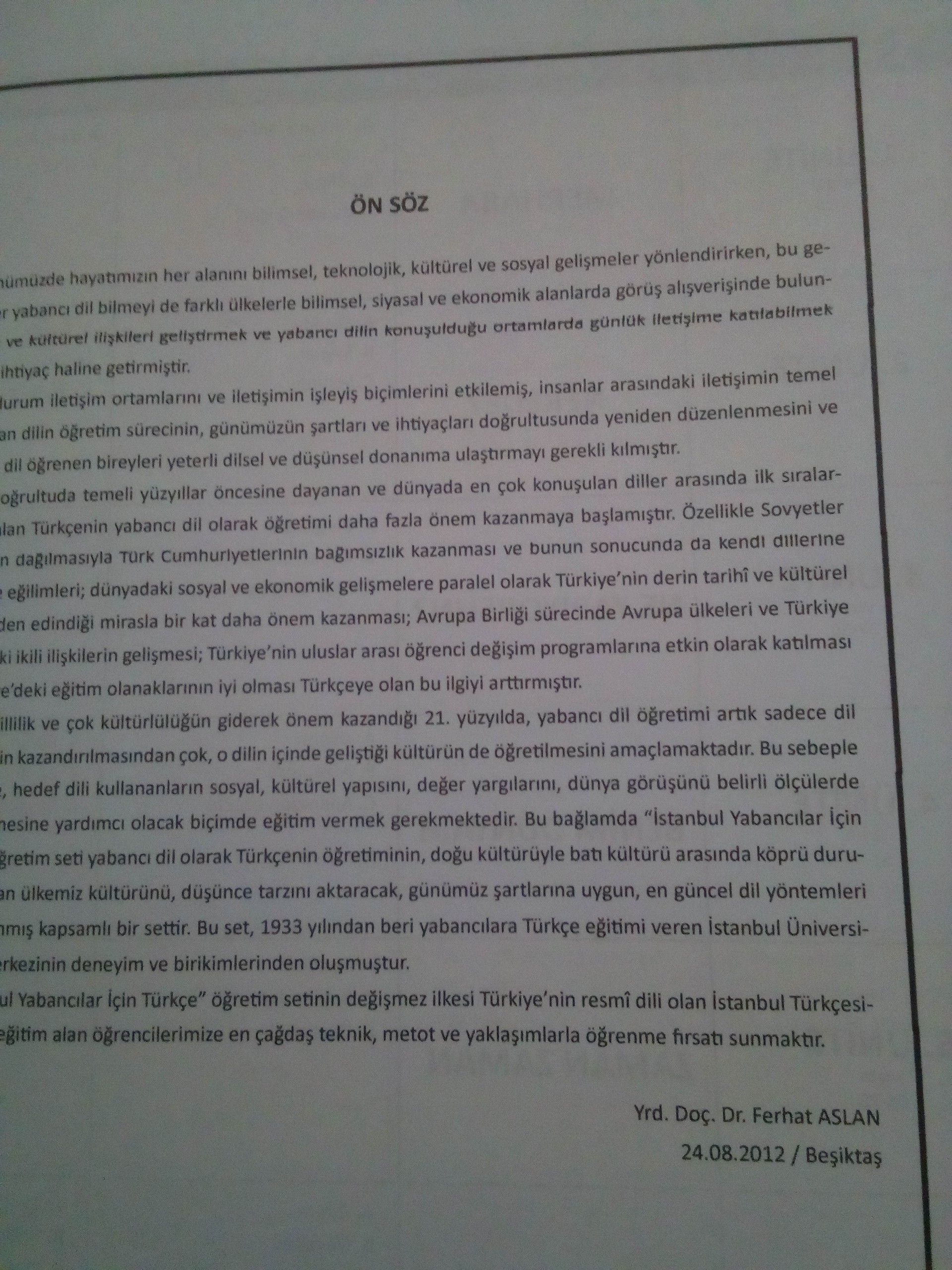 Istanbul turk tili darslik, A1, A2, B1, B2, C1 qismlar, Studentbook va Workbook