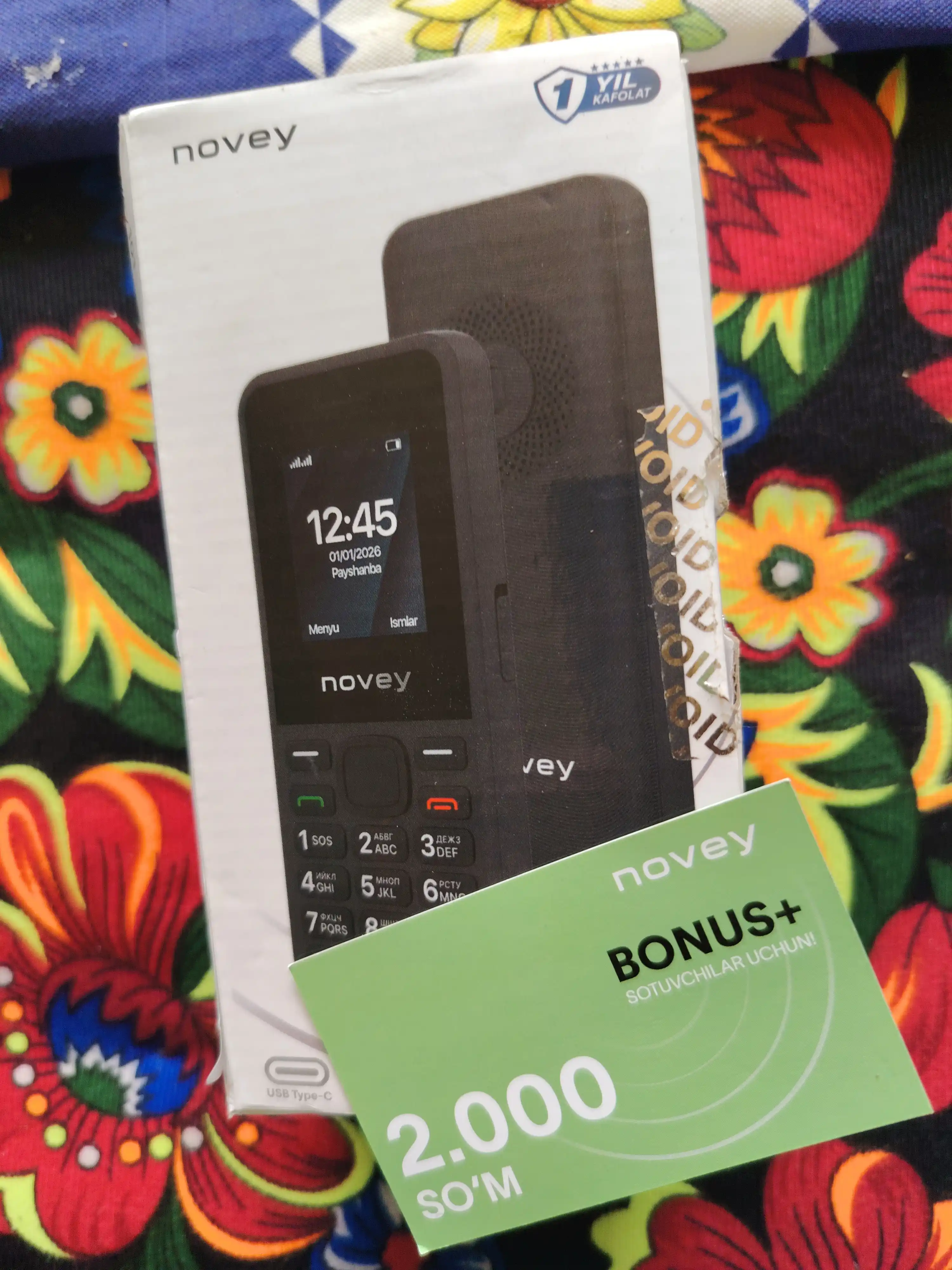 Novey 101 knopkali telefon, kamerasiz, 2 SIM, 5 rang