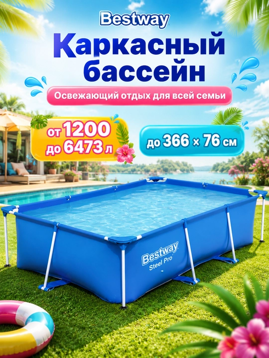 Karkasli hovuz Bestway Steel Pro Max, 1200-6473 litr - 