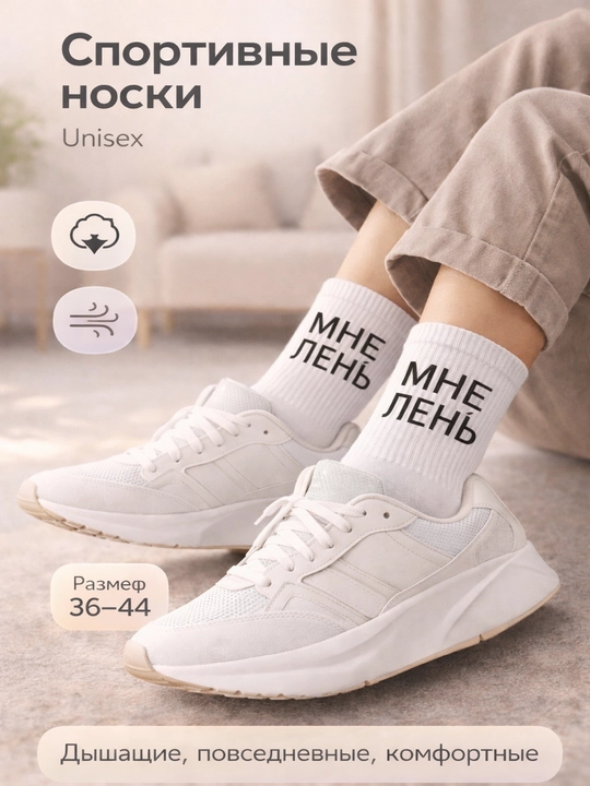 Носки длинные, спортивные, мужские и женские, "BEK MAX", носки с принтом - 