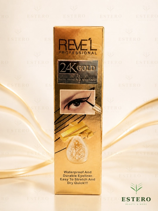 REVE'L 24K Gold — водостойкая жидкая подводка для глаз (чёрная, быстросохнущая)  - 