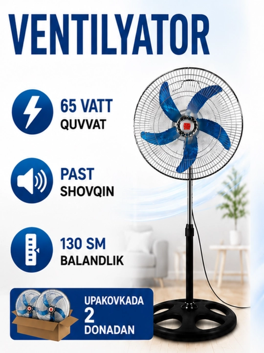 Ventilyator, sovutuvchi pol ventilyator zamonaviy dizayn bilan, 4 xil - 