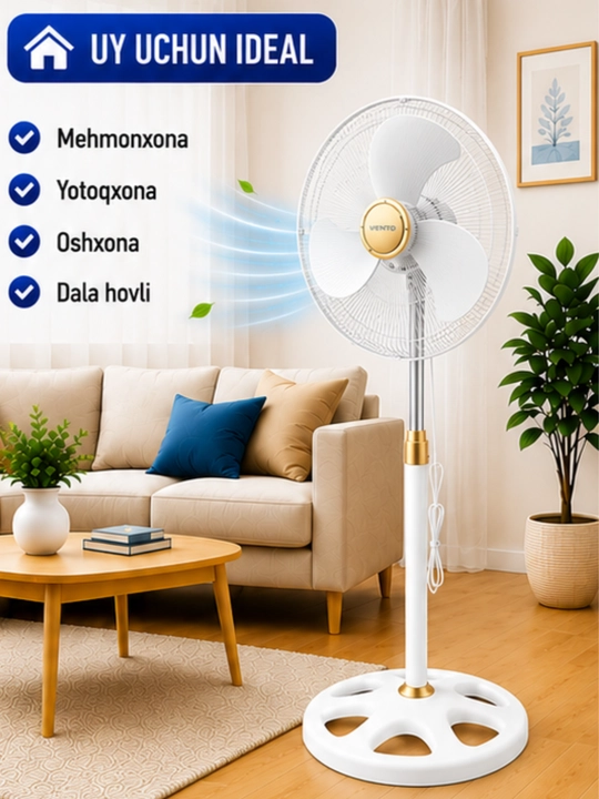 Ventilyator, sovutuvchi pol ventilyator zamonaviy dizayn bilan, 4 xil