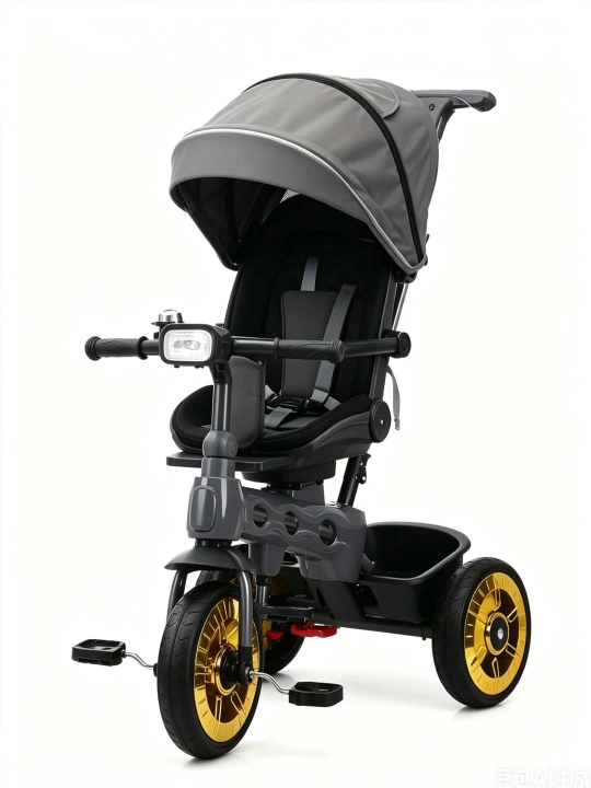 Bolalar velosiped-kolyaska 360°, 1-6 yosh, musiqa va yorug‘lik, 50 kg gacha