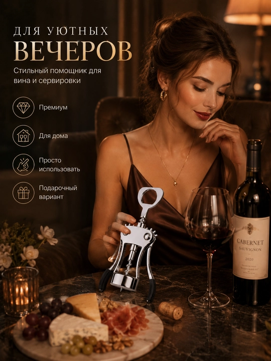 Металлический штопор для вина, универсальная открывалка