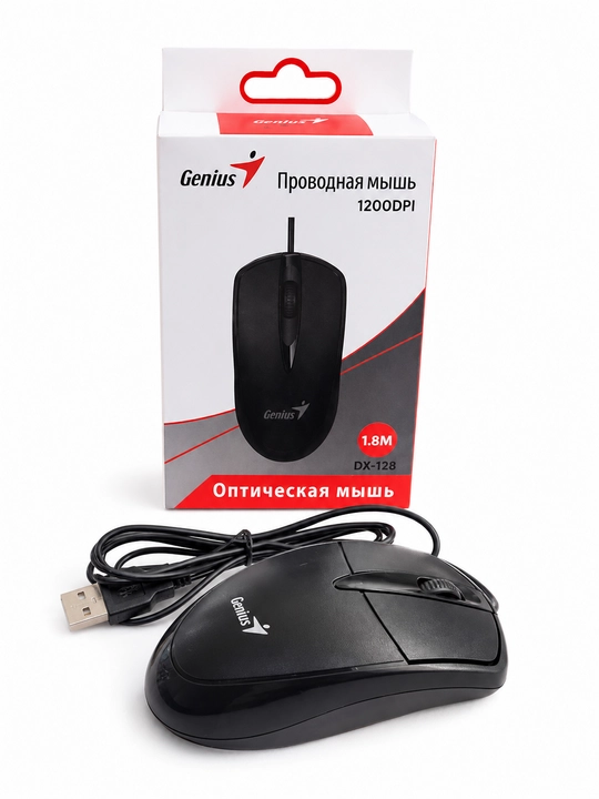 Genius DX-128 simli optik sichqoncha, USB, 1200 DPI, 1.8 m kabel