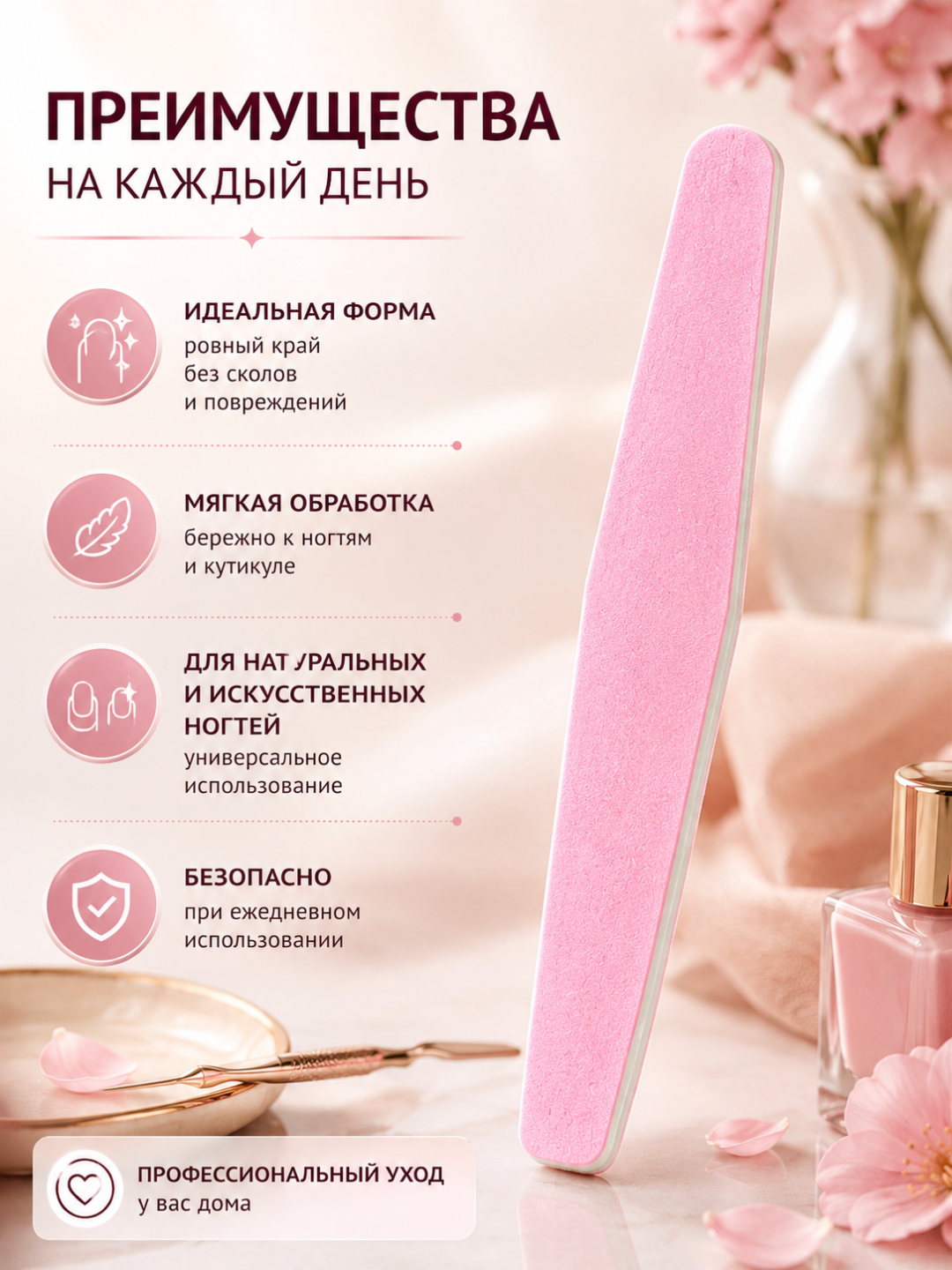 Пилка для ногтей, для маникюра и педикюра