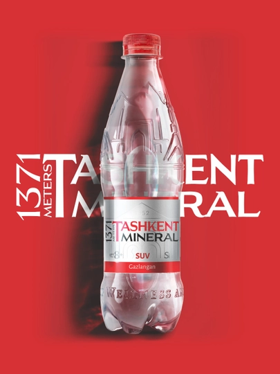 Минеральная вода с газом «1371 Tashkent Mineral» 0,5л 12шт в блоке (ПЭТ) — PASSIM-P1AC235