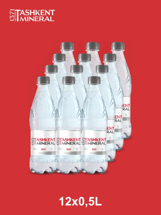Gazsiz mineral suv "1371 Tashkent Mineral" 0,5 l 12 dona blokda (PET)