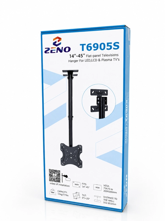 Потолочный кронштейн ZENO T6905S для телевизора 14-45 дюймов, крепление - 