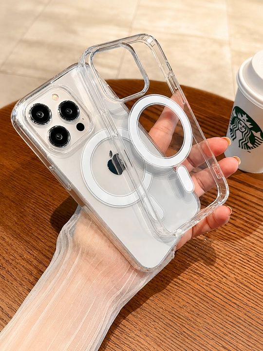 Прозрачный чехол MagSafe для iPhone 12–17, Pro и 17 Pro Max - 