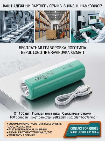 Zaryadlanuvchi chiroq FA-7678 LED chiroq zaryadlanmoqda