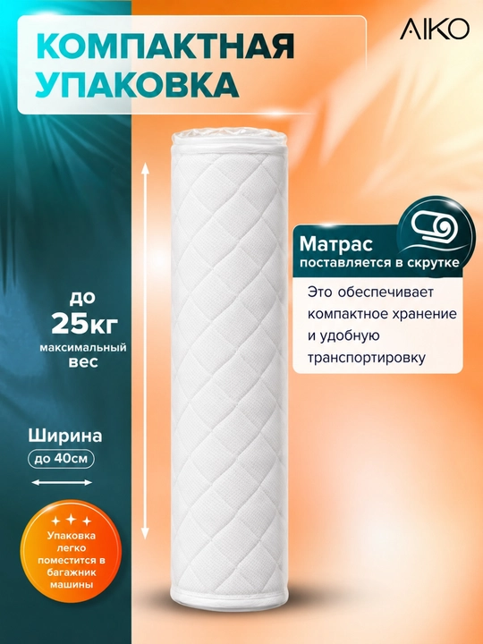 Матрас AIKO Strong ортопедический, независимые пружины, односпальный, двуспальный