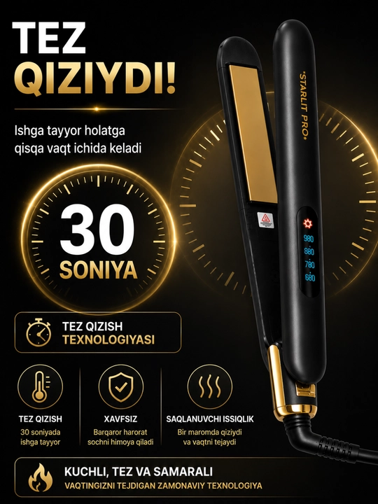 Выпрямитель и гофре для волос ST-993, Hair Straightener, LCD Display