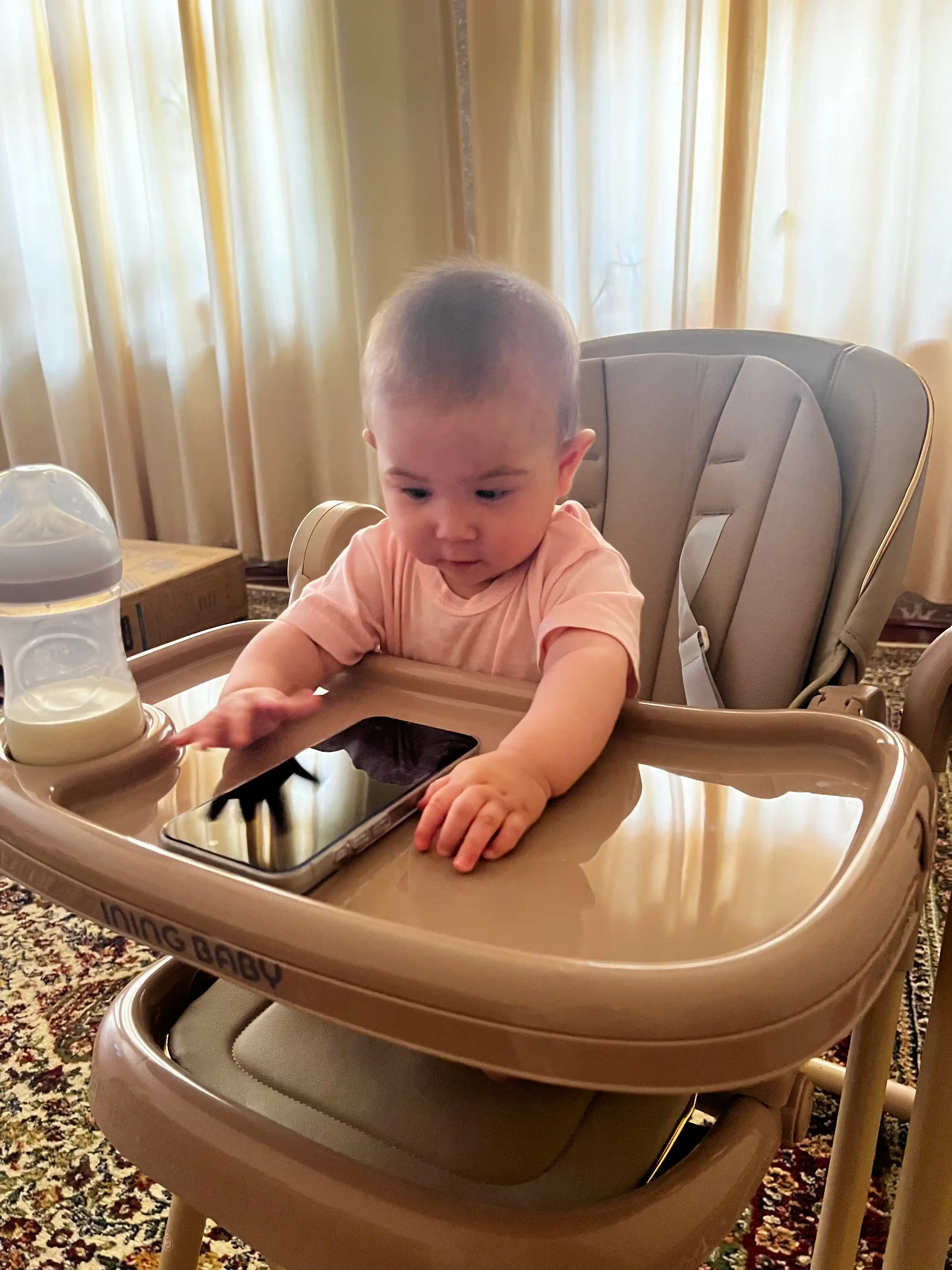 Детский стульчик для кормления + качели для детей Kidilo, 3 в 1, стульчик для детей