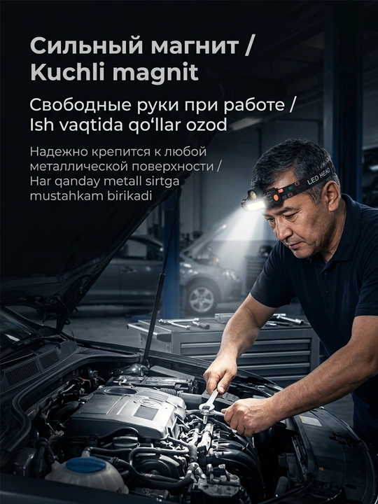 Bosh o'rnatgichli yorqin fara, YUQORI quvvatli far