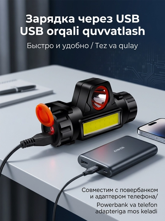 Bosh o'rnatgichli yorqin fara, YUQORI quvvatli far