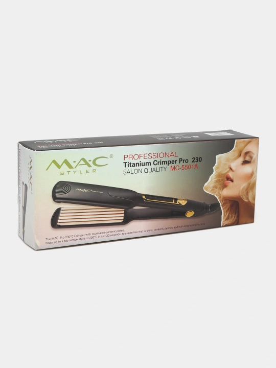Профессиональное гофре для волос MAC Styler MC 5501, титановые пластины безвредны для волос