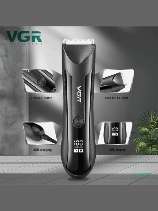 VGR V-938 butun tana uchun trimmer, suv o'tkazmaydi, xavfsiz tishlar, displey va chiroqcha - 
