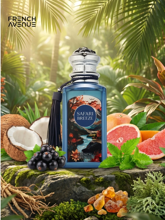 French Avenue Safari Breeze, greypfrut, qora smorodina, yalpiz, kokos, vetivert notalari