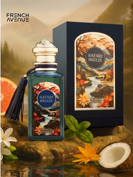 French Avenue Safari Breeze, greypfrut, qora smorodina, yalpiz, kokos, vetivert notalari - 