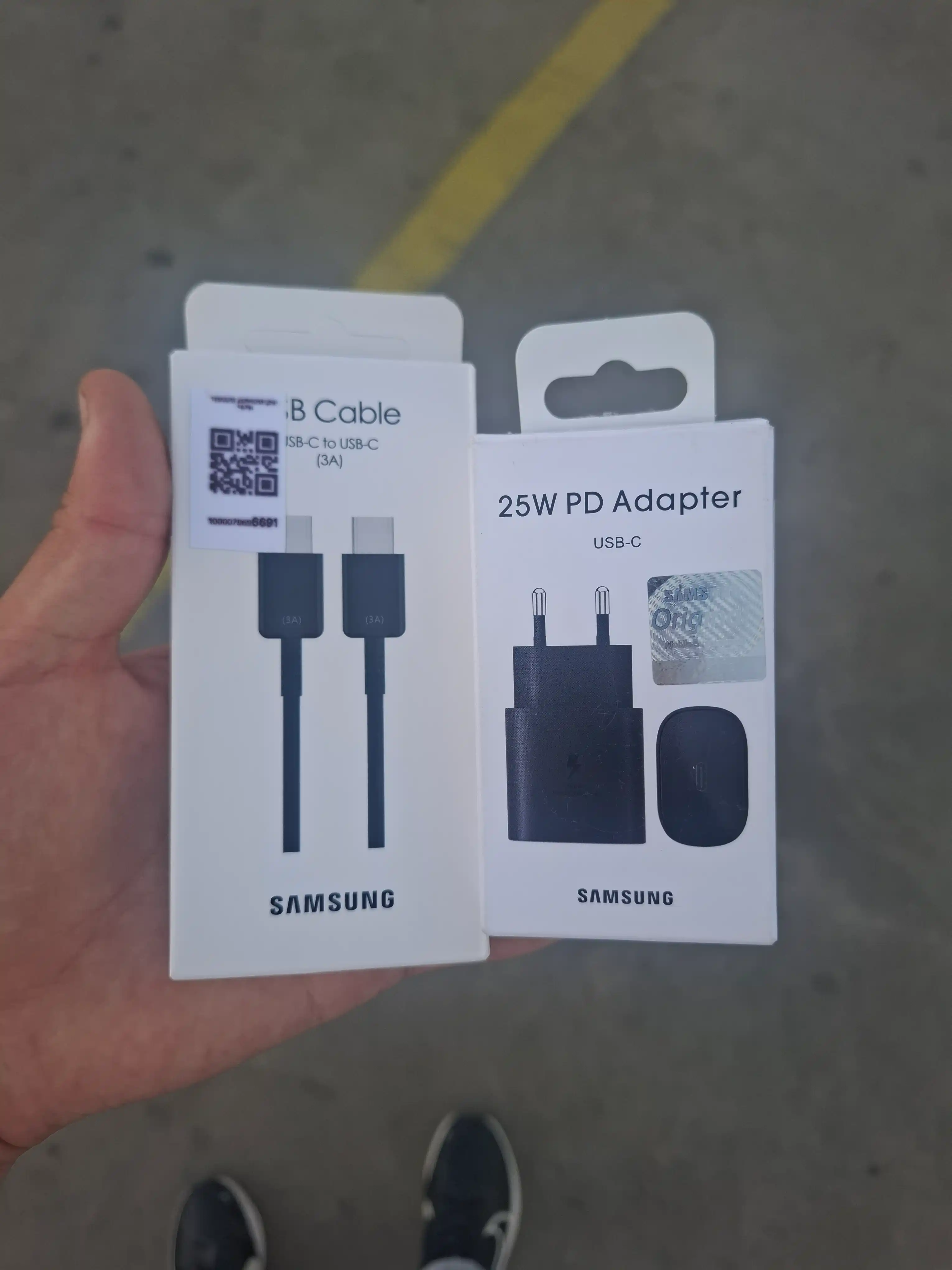 Сетевой адаптер Samsung 25W USB Type-C с кабелем Type-C, быстрая зарядка PD, для Samsung