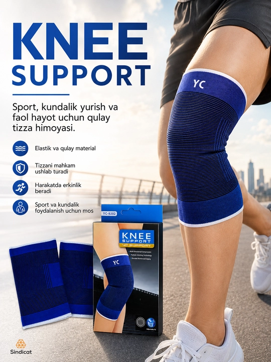 Bo‘g‘imlar uchun ortopedik sport elastik tizza bandajlari, 2 dona - 