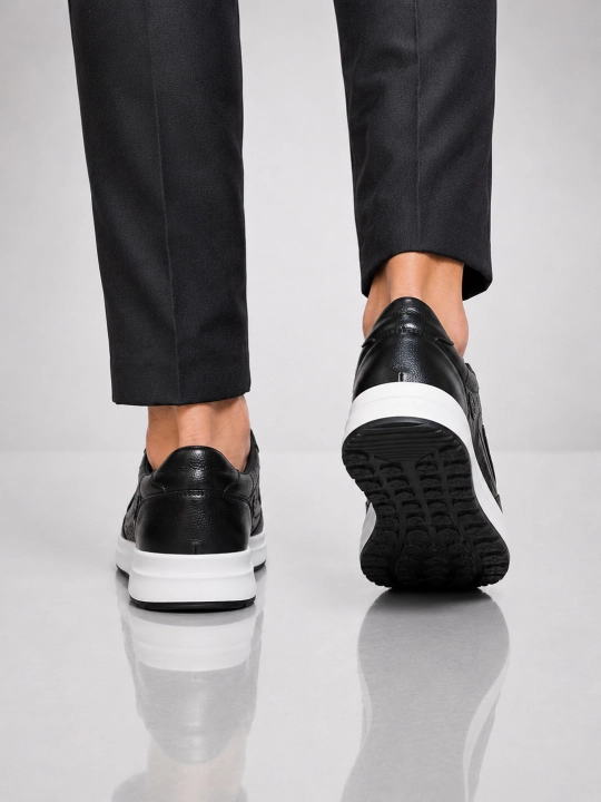 Erkaklar va o‘smirlar uchun Premium Black sliponlar, tabiiy charm, qulay yengil taglik