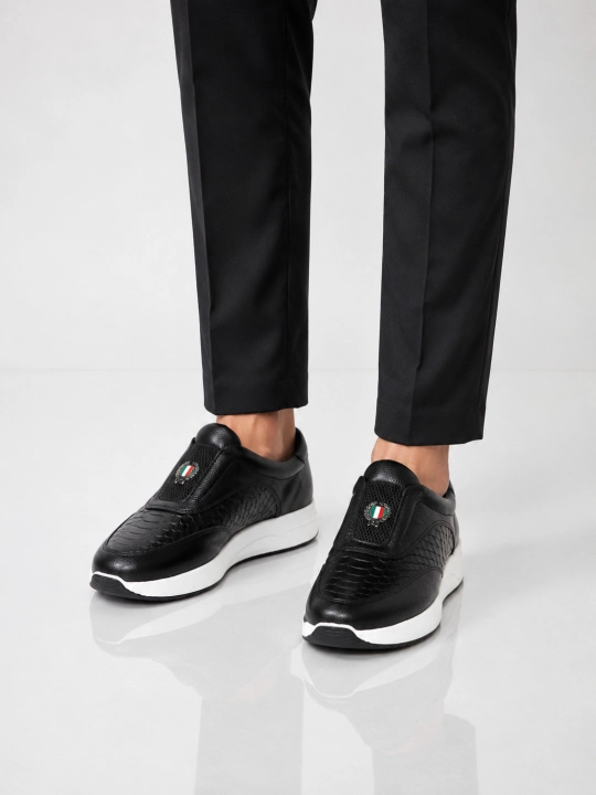 Erkaklar va o‘smirlar uchun Premium Black sliponlar, tabiiy charm, qulay yengil taglik