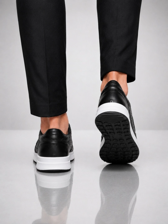 Erkaklar va o‘smirlar uchun Premium Black sliponlar, tabiiy charm, qulay yengil taglik
