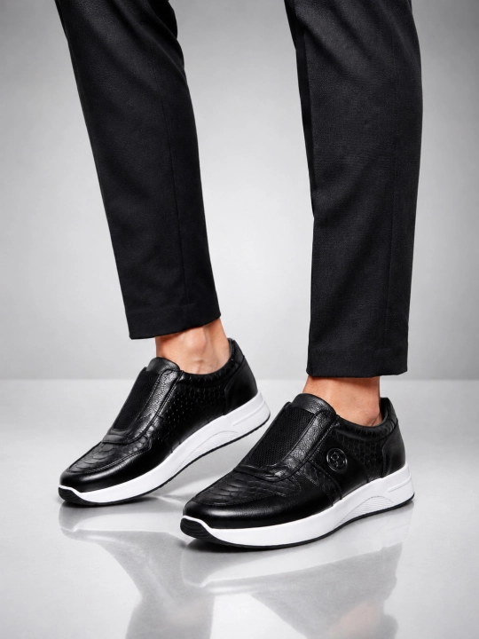 Erkaklar va o‘smirlar uchun Premium Black sliponlar, tabiiy charm, qulay yengil taglik