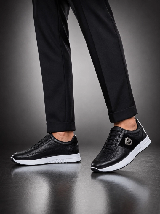 Erkaklar va o‘smirlar uchun Premium Black sliponlar, tabiiy charm, qulay yengil taglik